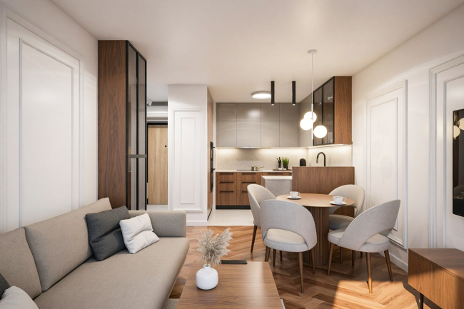projekt - Projekt wnętrza części mieszkania 40m2