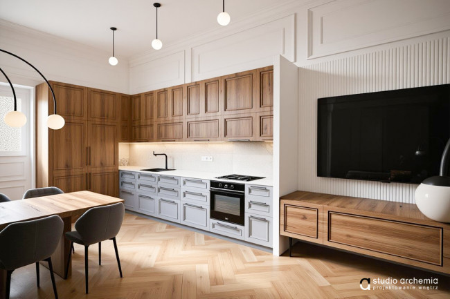 projekt - Projekt wnętrza kamienicy 120m2 | Kraków