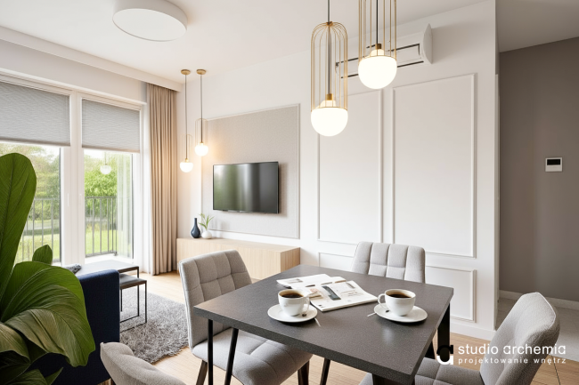 projekt - Projekt wnętrza mieszkania 45 m2 | Życzkowskiego, Kraków