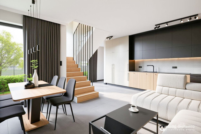 Aranżacja wnętrza domu 100m2 | Kolna, Kraków