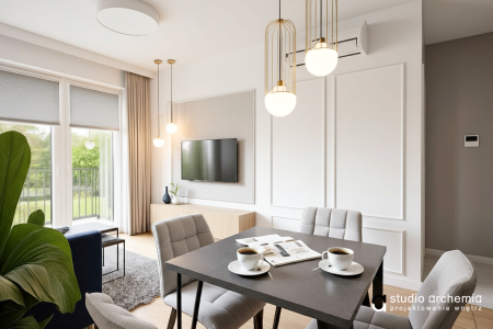 Salon nowoczesny w stylu modern classic
